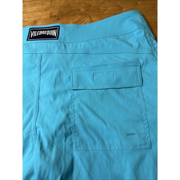 NEW Vilebrequin SZ Medium Men’s Swim Trunks Flat Belt Turquoise Green Luxury - Picture 6 of 12